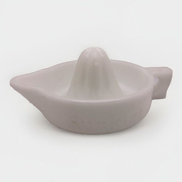 Vintage Sunkist White Milk Glass Lemon Orange Reamer Juicer Thatcher Glass - Picture 1 of 10